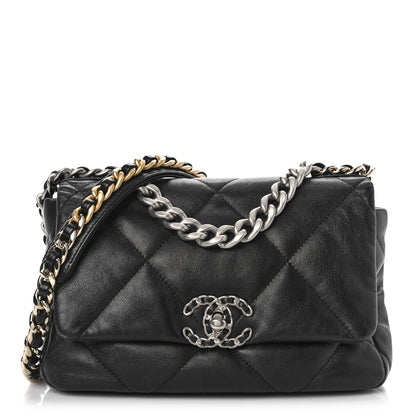 Chanel Goatskin Quilted Medium Chanel 19 Flap Black 1 of 10