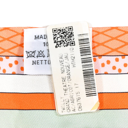 Hermes Silk Twilly Grand Theatre Nouveau Abricot Orange Jaune 5 of 5