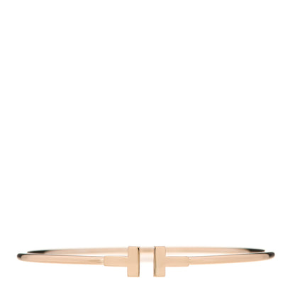 Tiffany 18K Rose Gold Narrow T Wire Bracelet 1 of 4