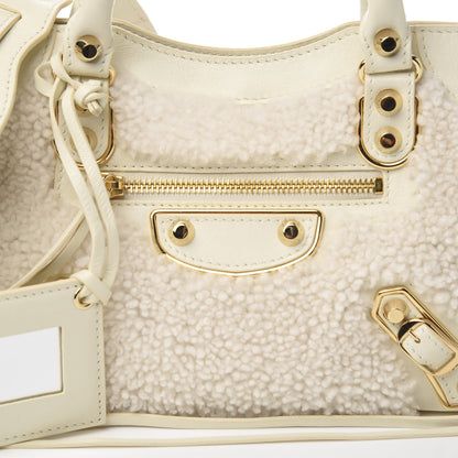 Balenciaga Shearling Nappa Gold Metallic Edge Hardware Mini City Cream 8 of 8