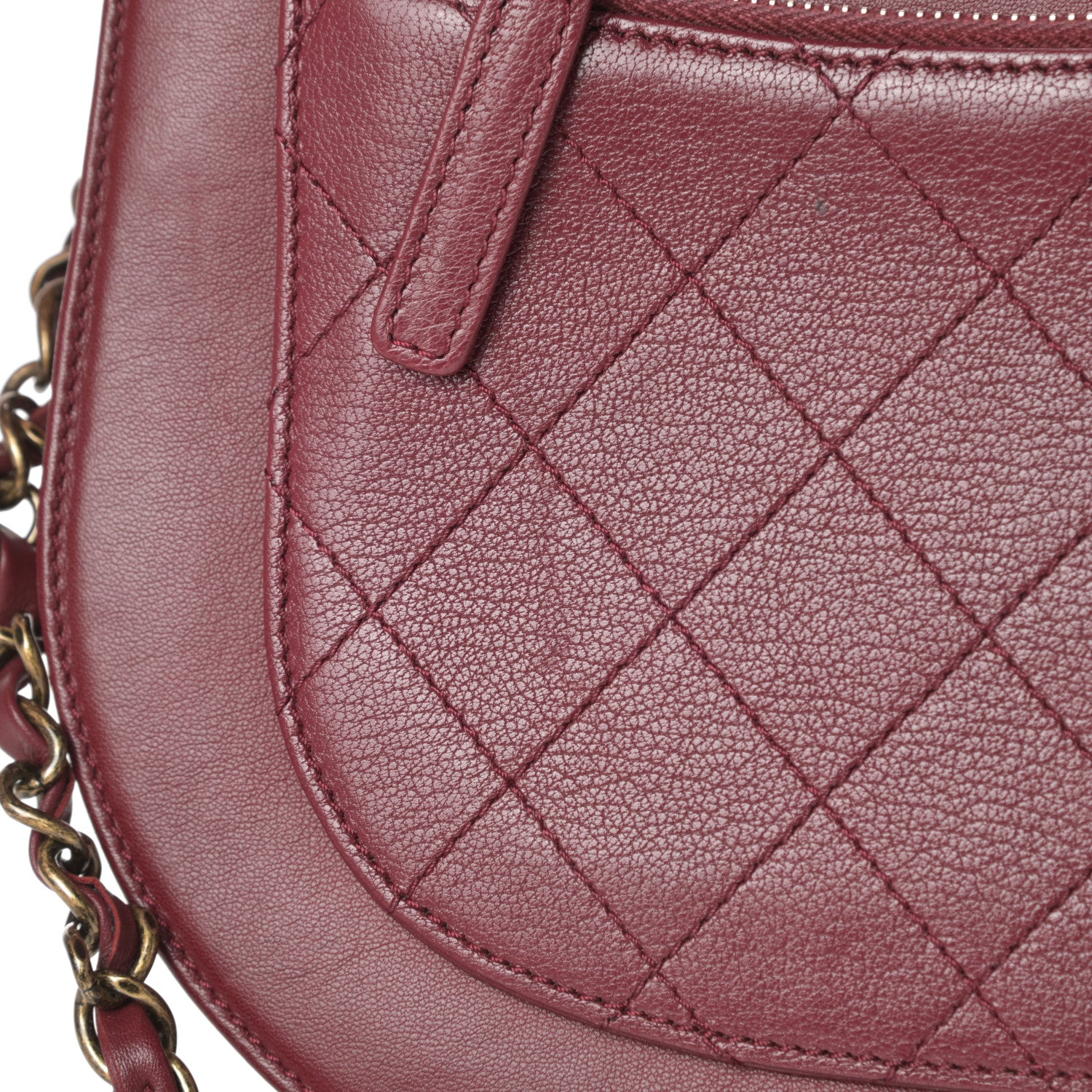 Chanel Shiny Calfskin Goatskin Quilted Medium Coco Curve Messenger Flap Burgundy 14 of 16