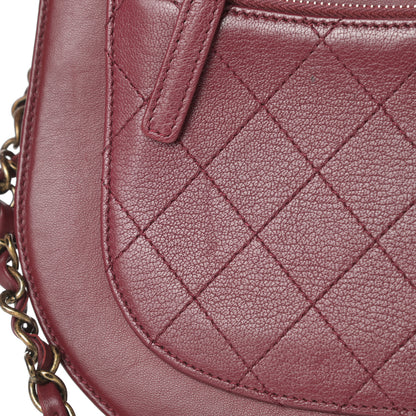 Chanel Shiny Calfskin Goatskin Quilted Medium Coco Curve Messenger Flap Burgundy 14 of 16