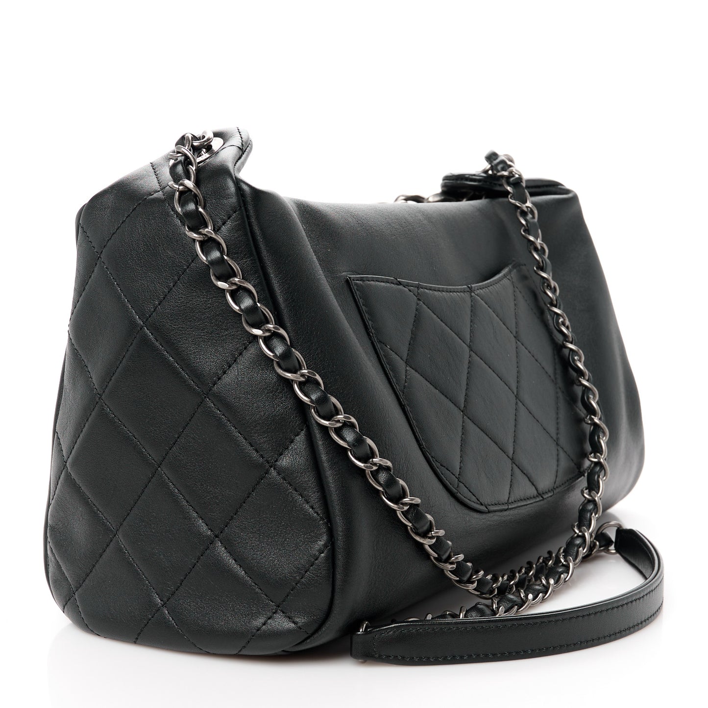 Calfskin Chain 20s Signature Hobo Black