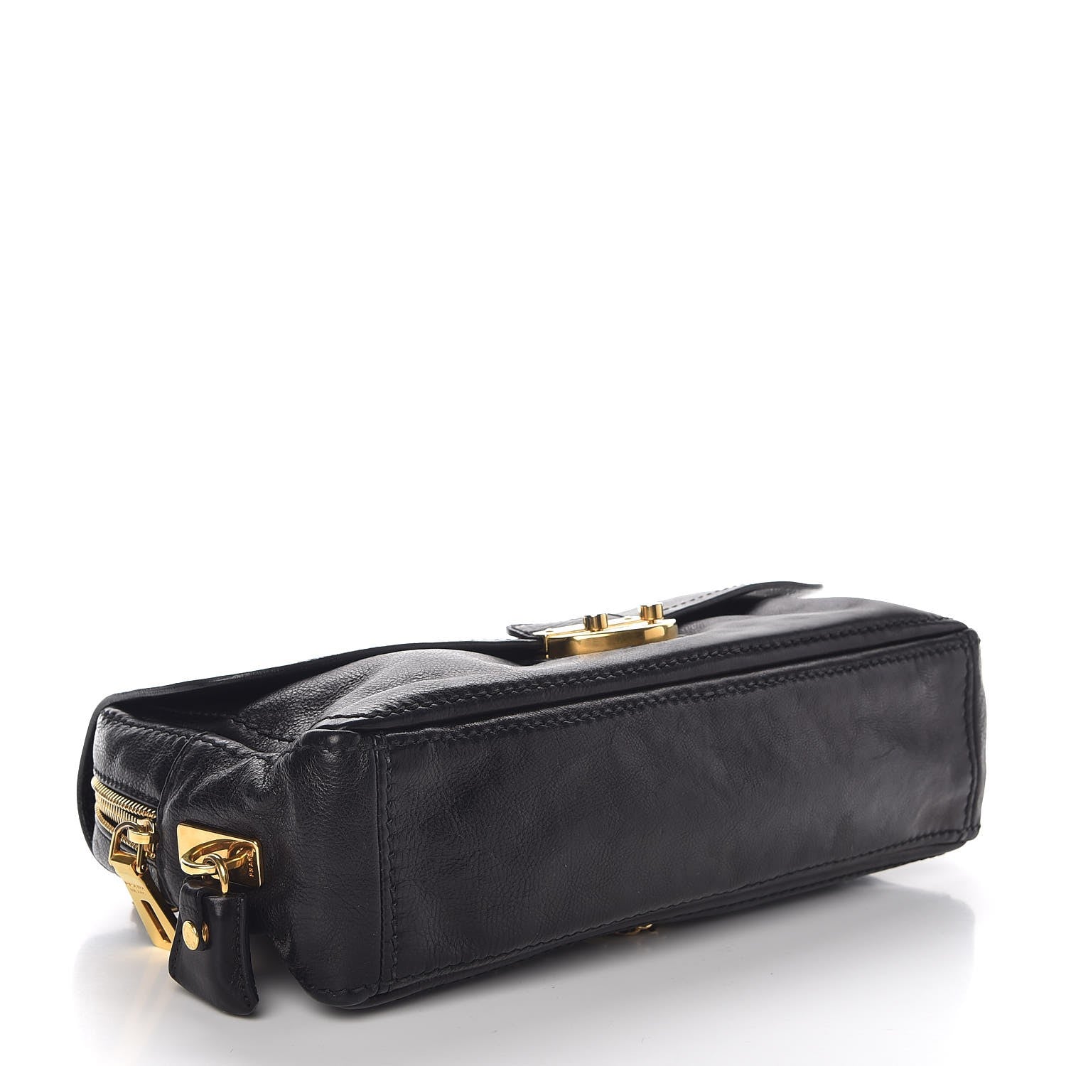 Prada Glace Calf Shoulder Bag Black 5 of 13
