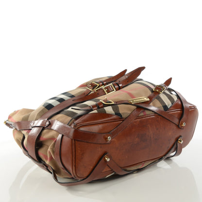 Burberry House Check Bridle Calfskin Medium Gosford Hobo Dark Tan 5 of 10