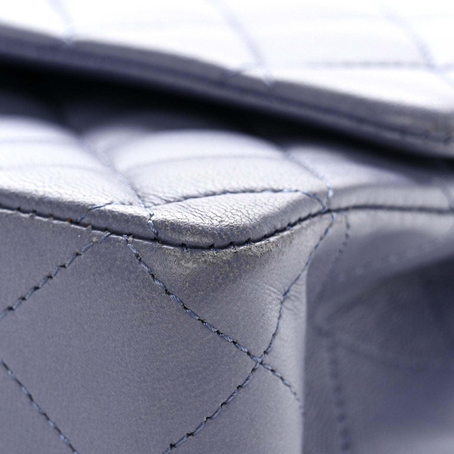 Chanel Lambskin Quilted Medium Double Flap Blue 10 of 10