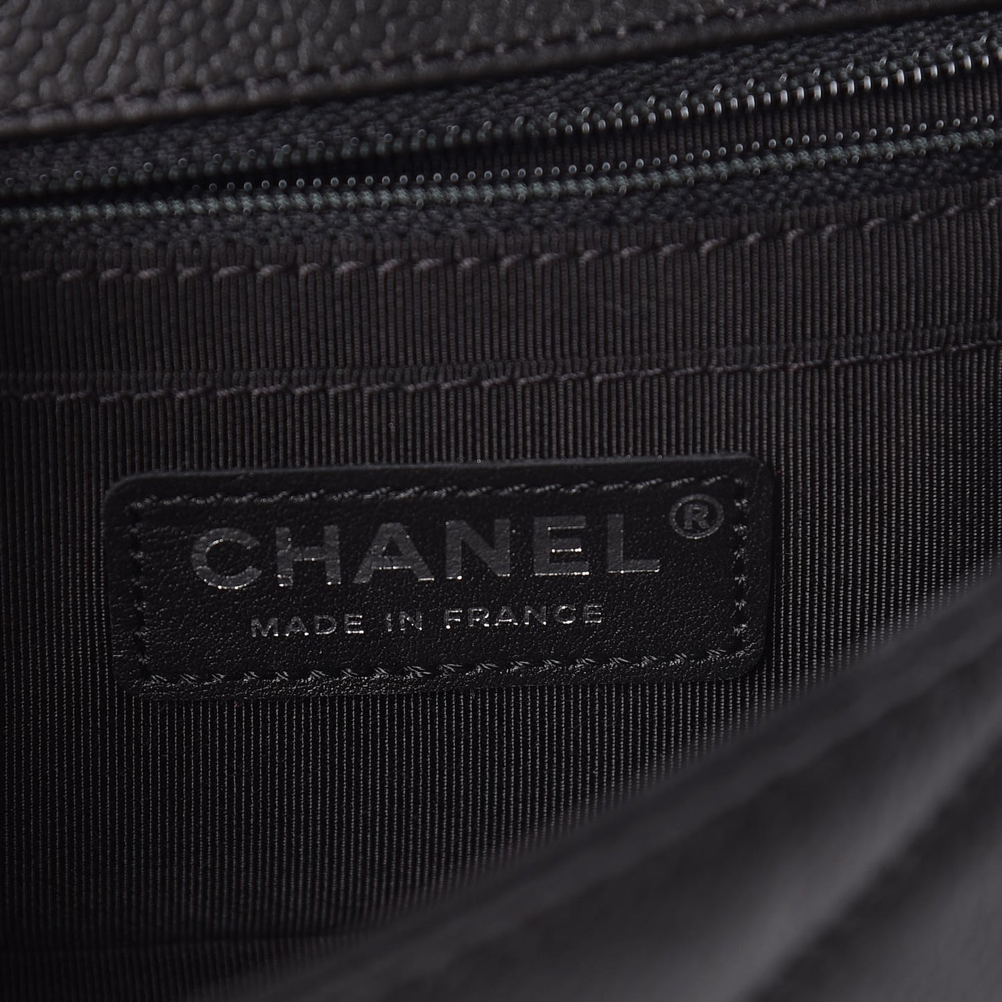Caviar Chevron Quilted Small Single Flap Black