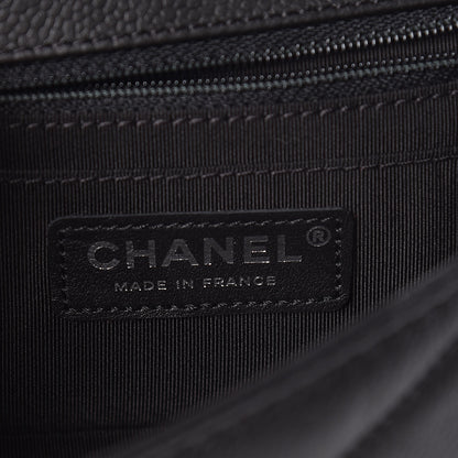 Chanel Caviar Chevron Quilted Small Single Flap Black 6 of 11