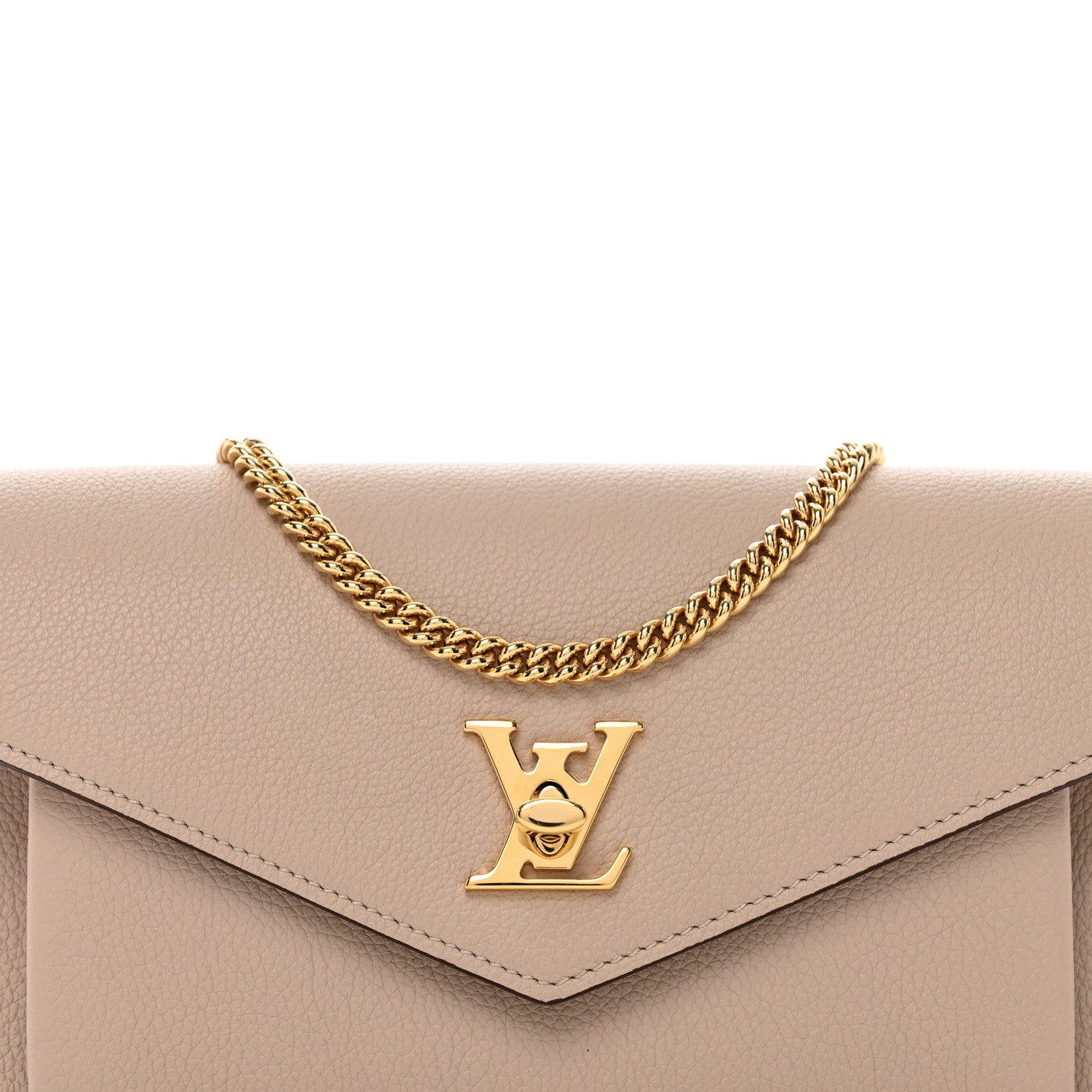 Louis Vuitton Soft Calfskin My Lockme Chain Pochette Greige 5 of 9