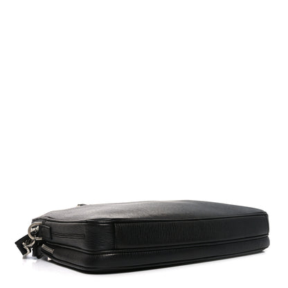 Salvatore Ferragamo Calfskin Zip Around Briefcase Black 4 of 10