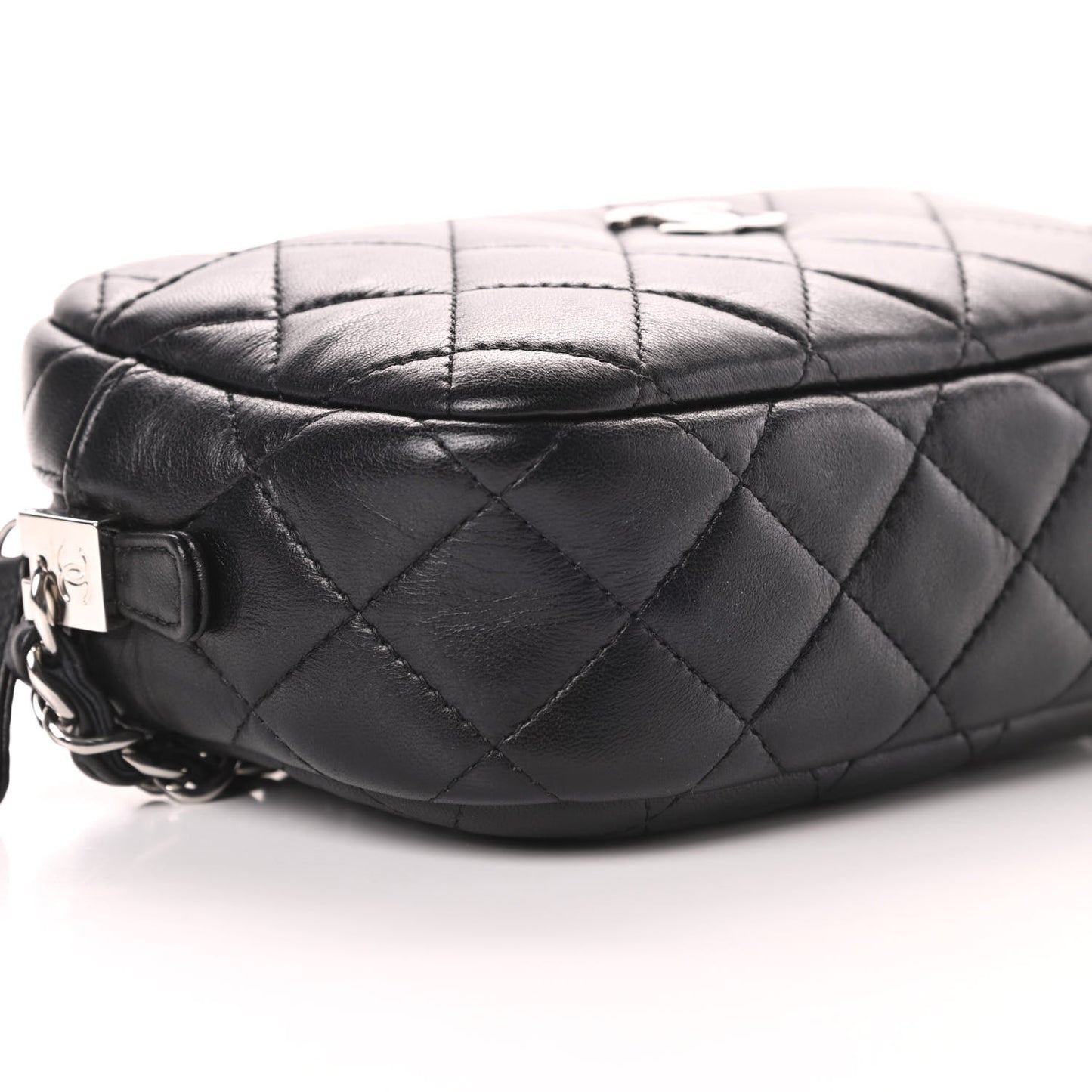 Lambskin Quilted Small Timeless Camera Case Black