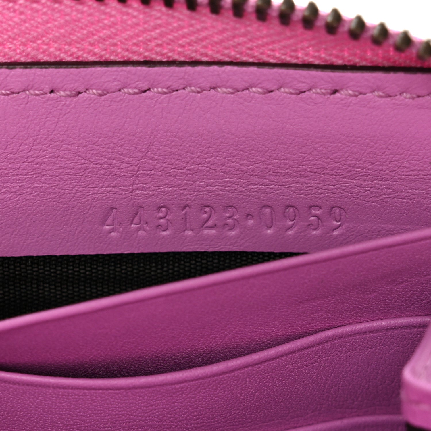 Gucci Calfskin Matelasse GG Marmont Zip Around Wallet Pink 6 of 11