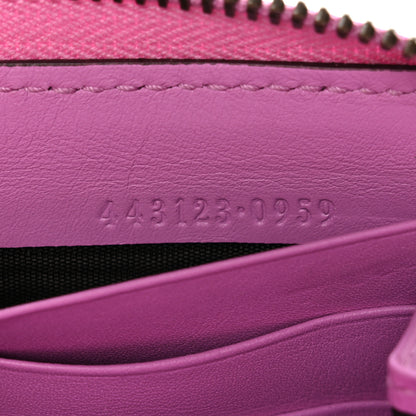 Gucci Calfskin Matelasse GG Marmont Zip Around Wallet Pink 6 of 11