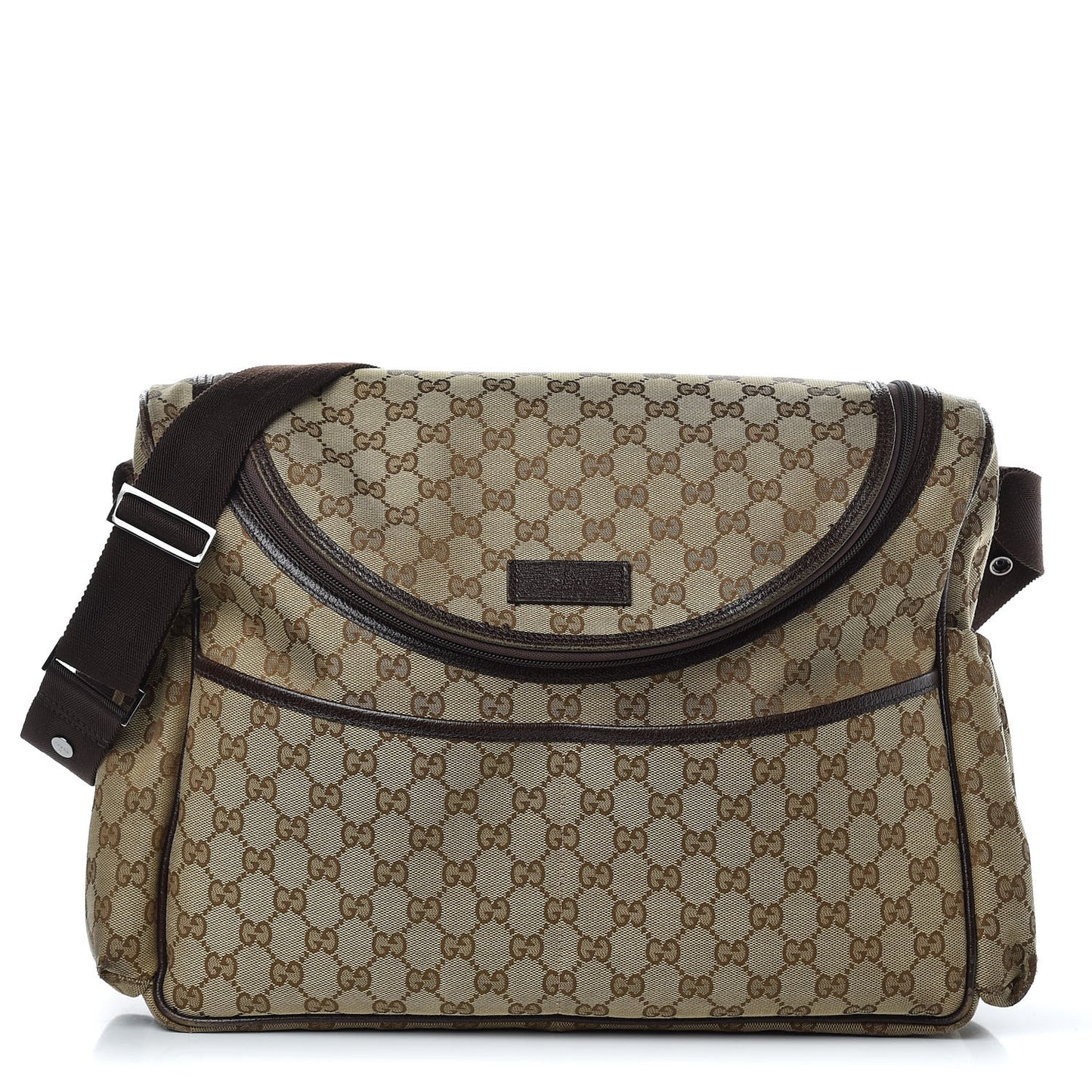 Monogram Natural Pigskin Large Diaper Bag Beige Ebony Cocoa Dark Chocolate