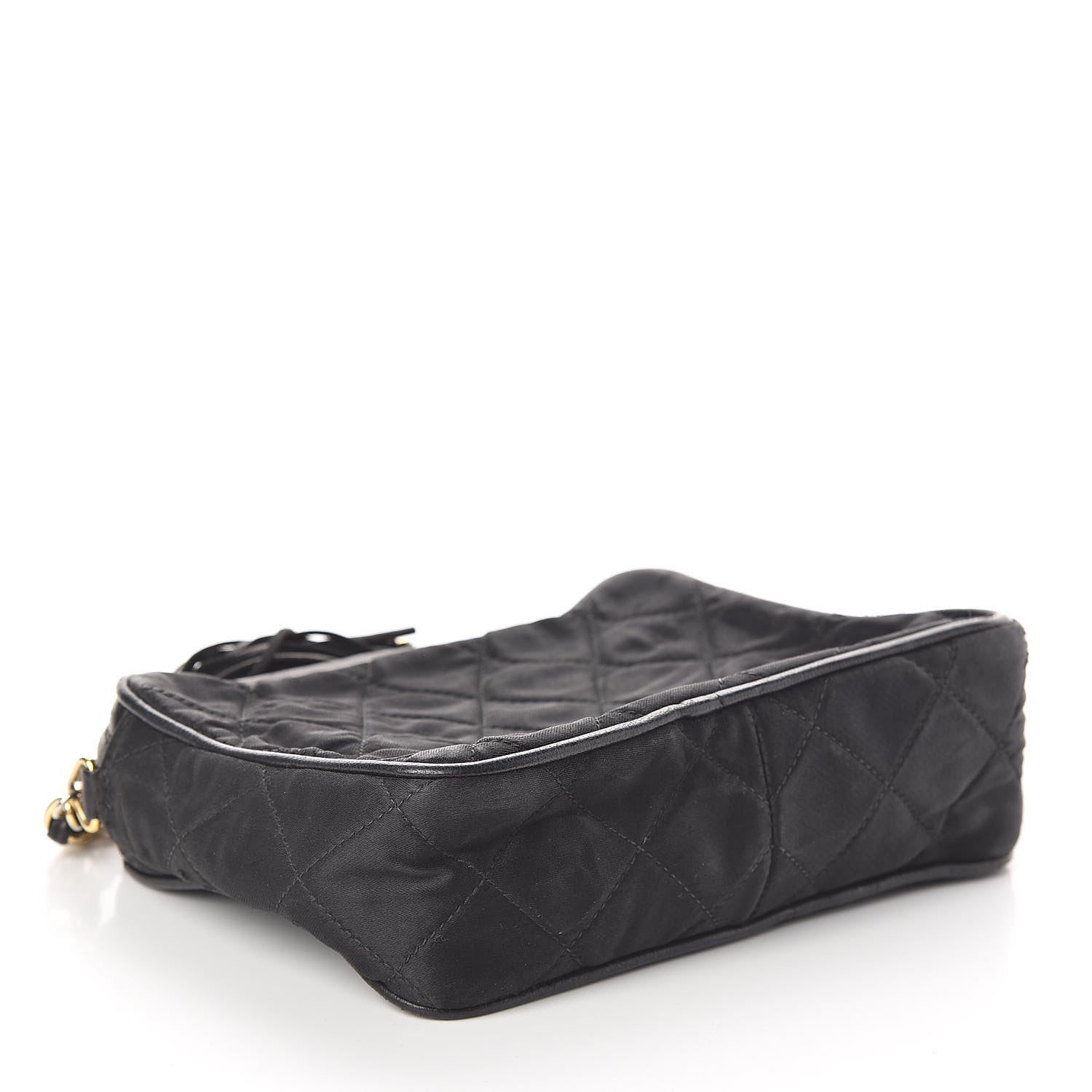 Chanel Lambskin Nylon Quilted Tassel Camera Case Black 4 of 12