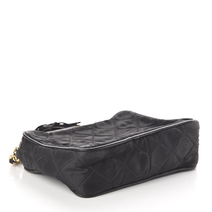 Chanel Lambskin Nylon Quilted Tassel Camera Case Black 4 of 12