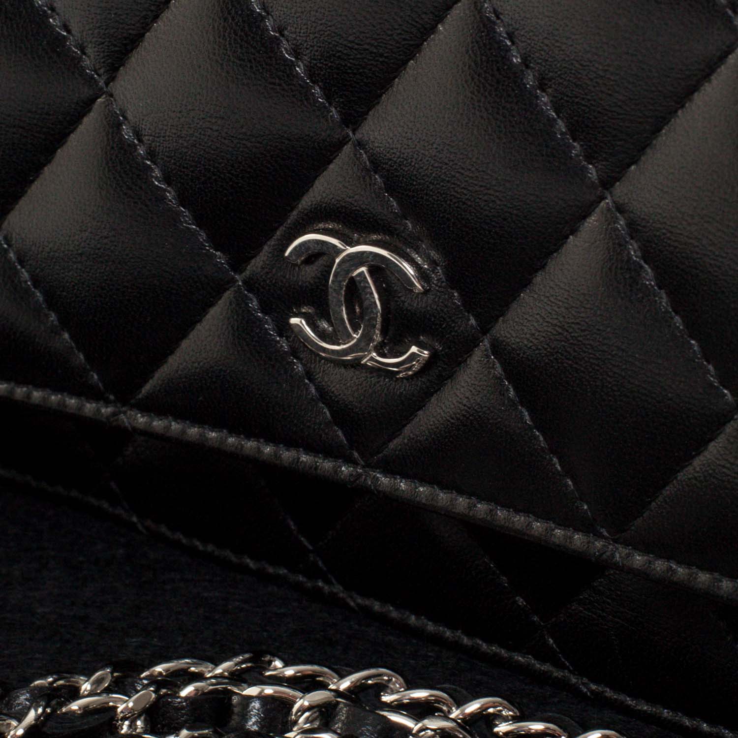 Chanel Lambskin Quilted Wallet On Chain WOC Black 10 of 10