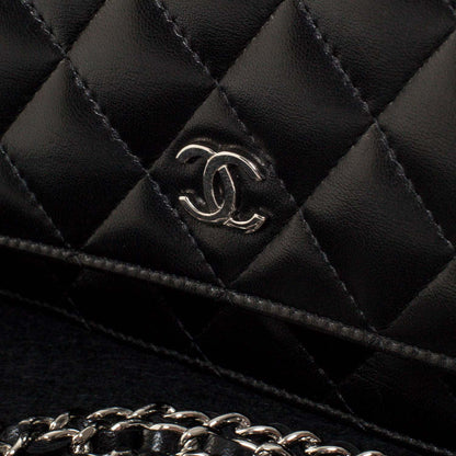 Chanel Lambskin Quilted Wallet On Chain WOC Black 10 of 10
