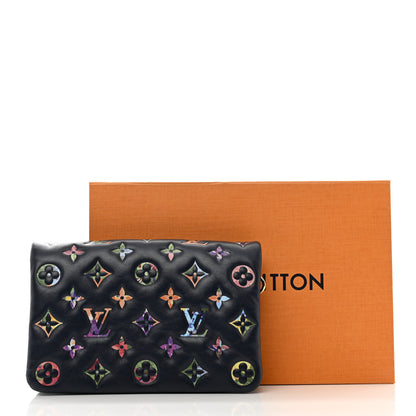 Louis Vuitton Lambskin Embossed Monogram LV Garden Pochette Coussin Navy 7 of 7