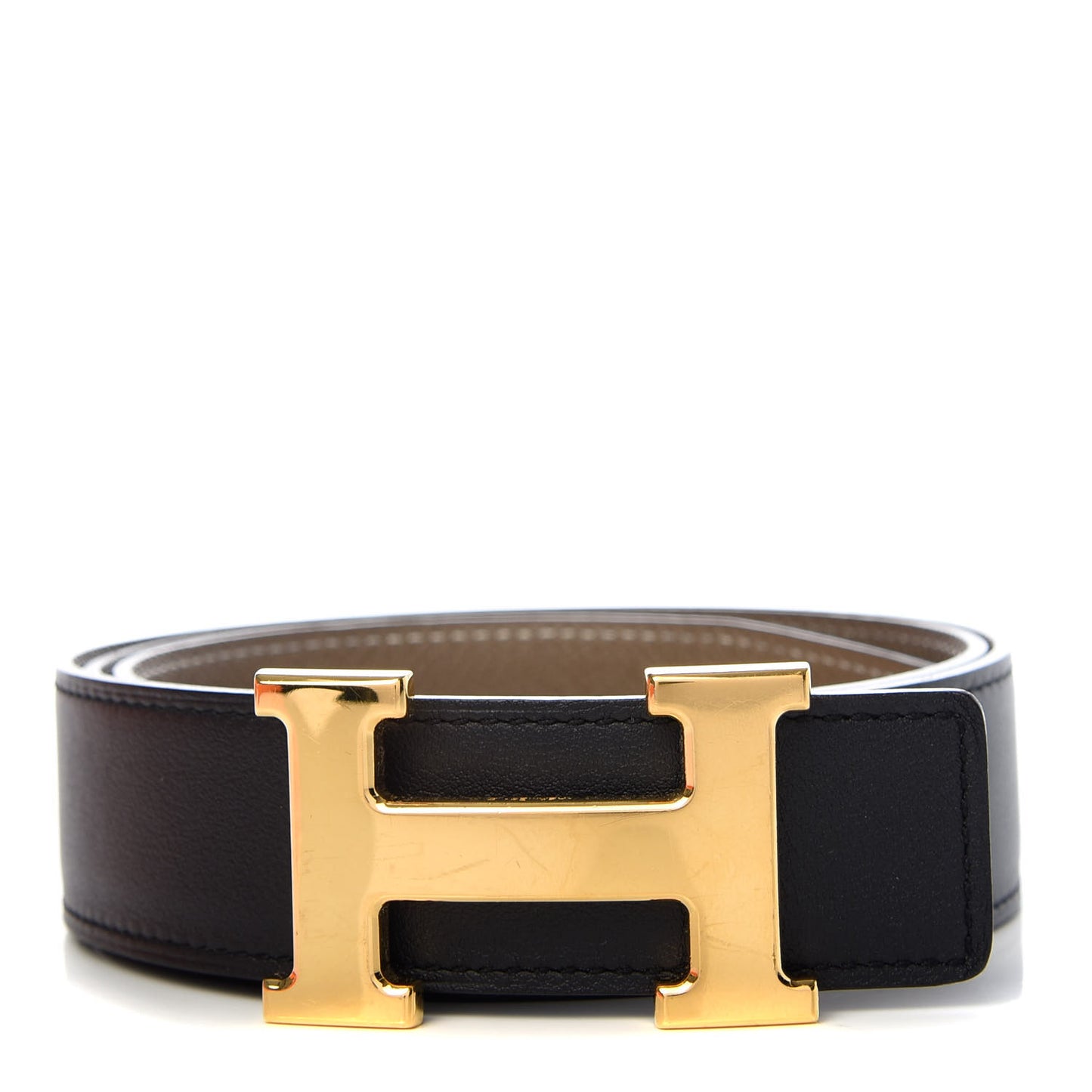 Swift Epsom 32mm H Belt 85 Black Etoupe