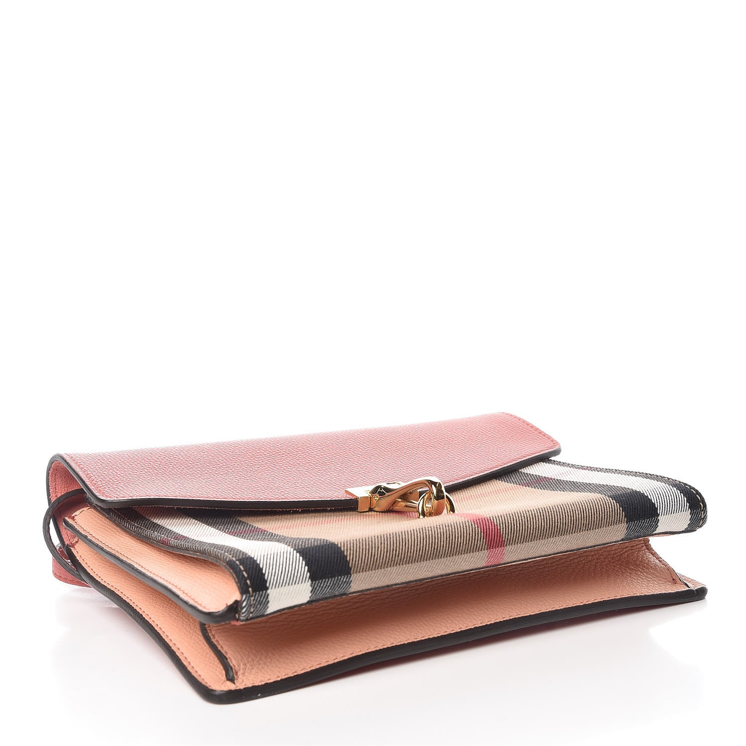Burberry Derby Calfskin House Check Small Macken Crossbody Bag Copper Pink 4 of 10