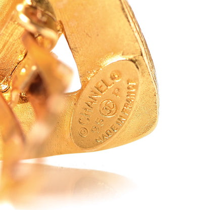 Chanel CC Heart Clip On Earrings Gold 3 of 5
