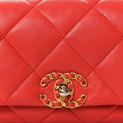 Chanel Lambskin Quilted Chanel 19 Waist Bag Red 8 of 14