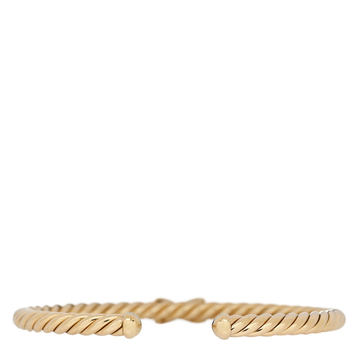 David Yurman 18K Yellow Gold Diamond 4mm Cablespira X Station Cable Bracelet 2 of 4