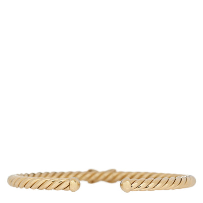David Yurman 18K Yellow Gold Diamond 4mm Cablespira X Station Cable Bracelet 2 of 4