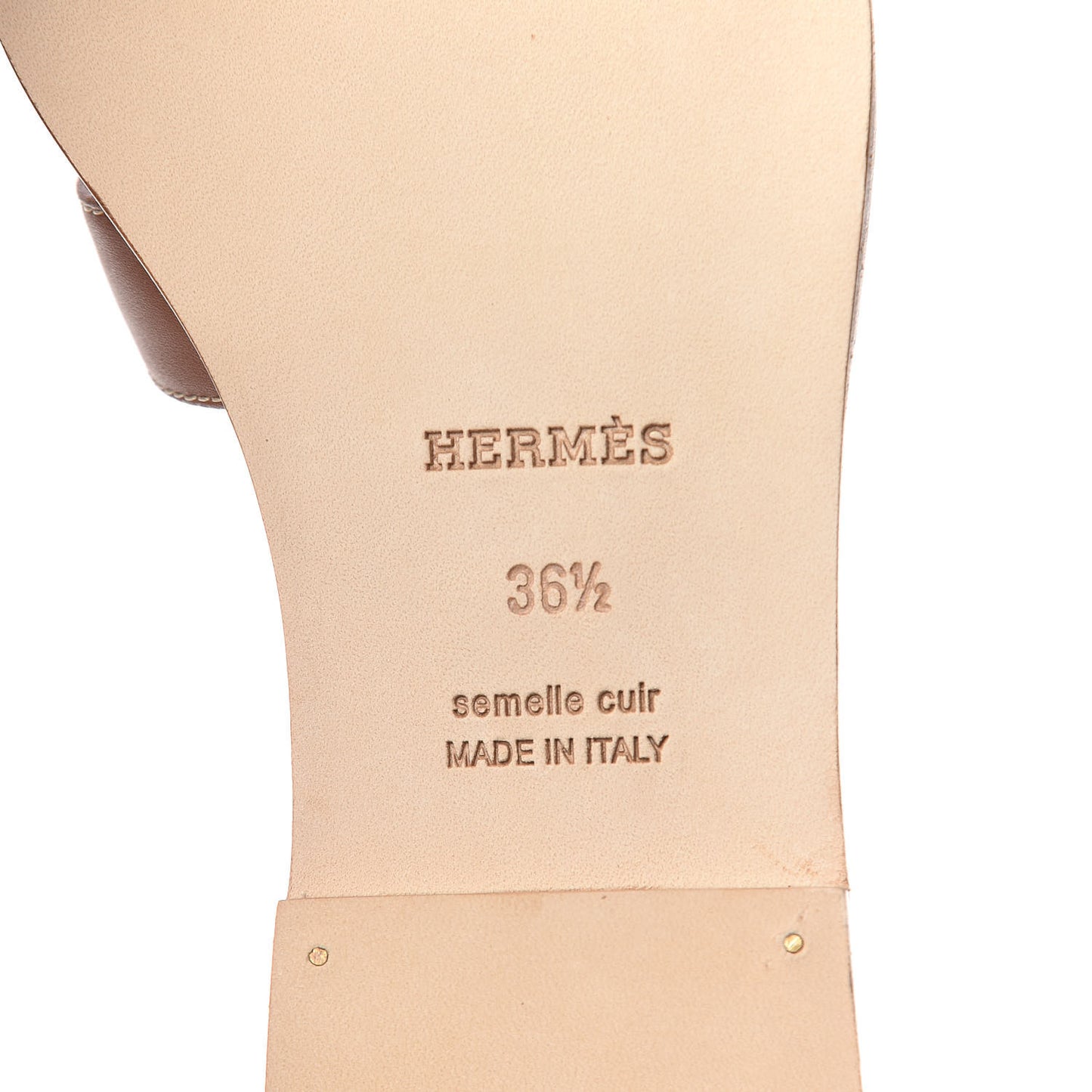 Box Calfskin Oran Sandals 36.5 Gold