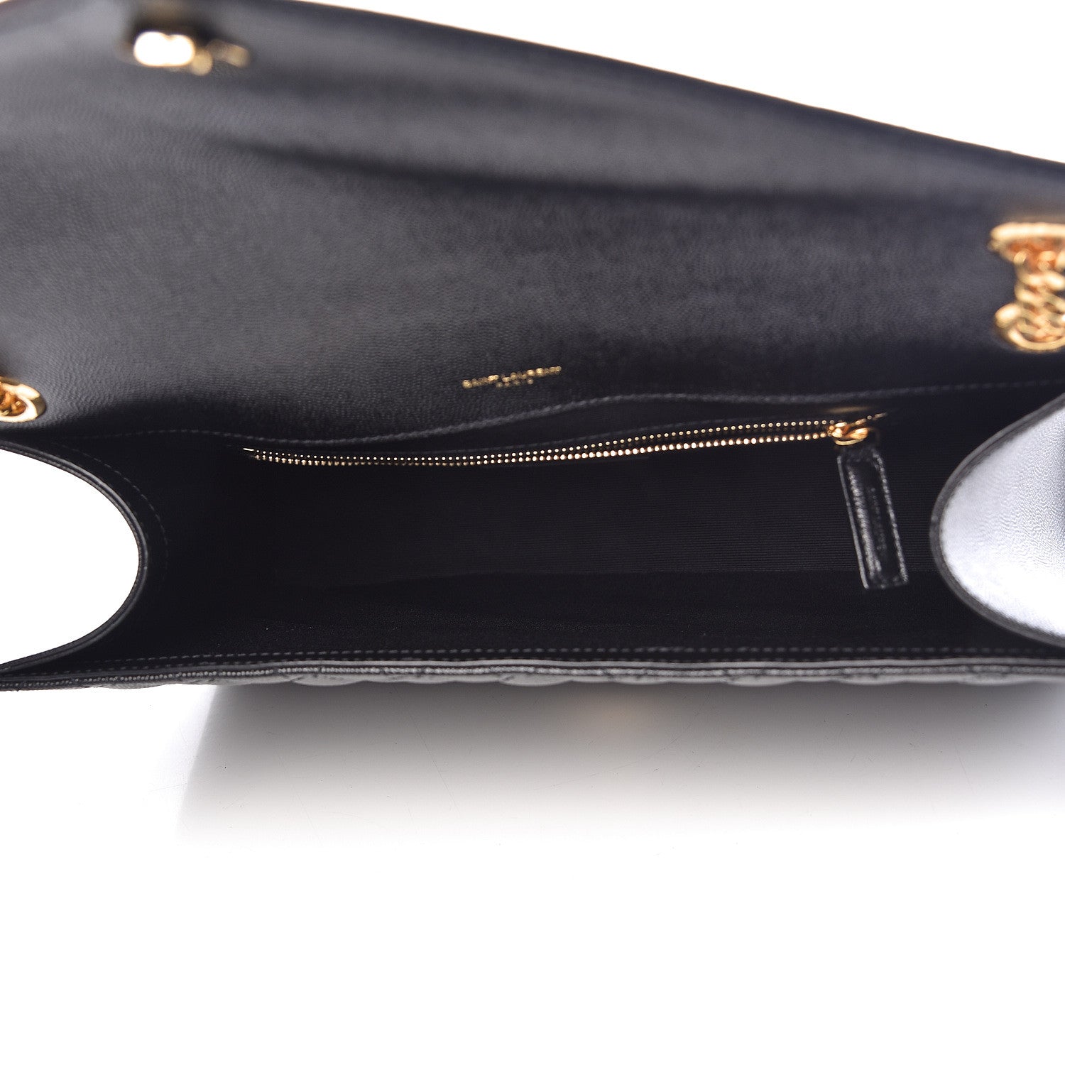 Saint Laurent Grain De Poudre Textured Mixed Matelasse Large Triquilt Monogram Satchel Black 5 of 10
