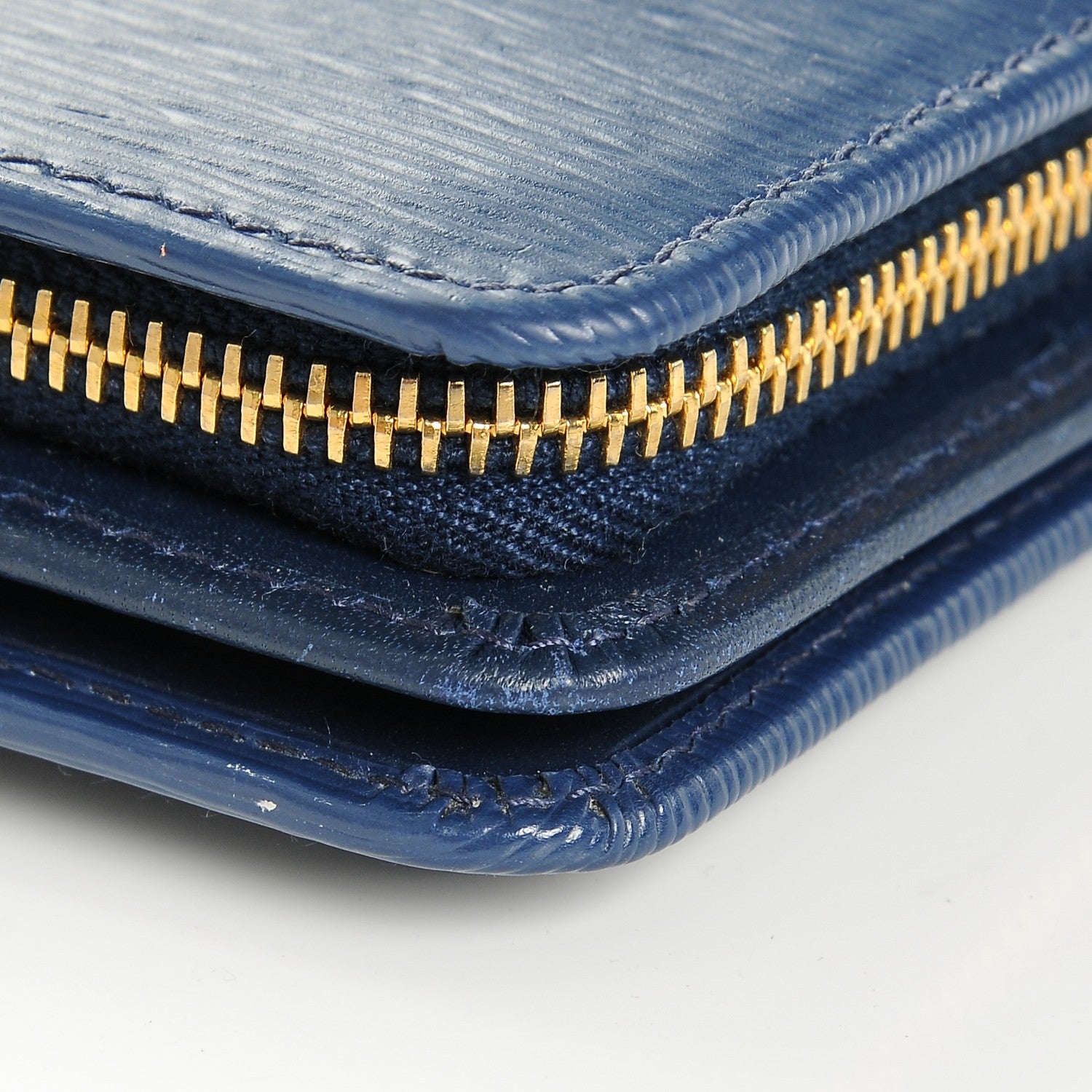 Prada Vitello Move Metal Compact Wallet Cobalto 10 of 11