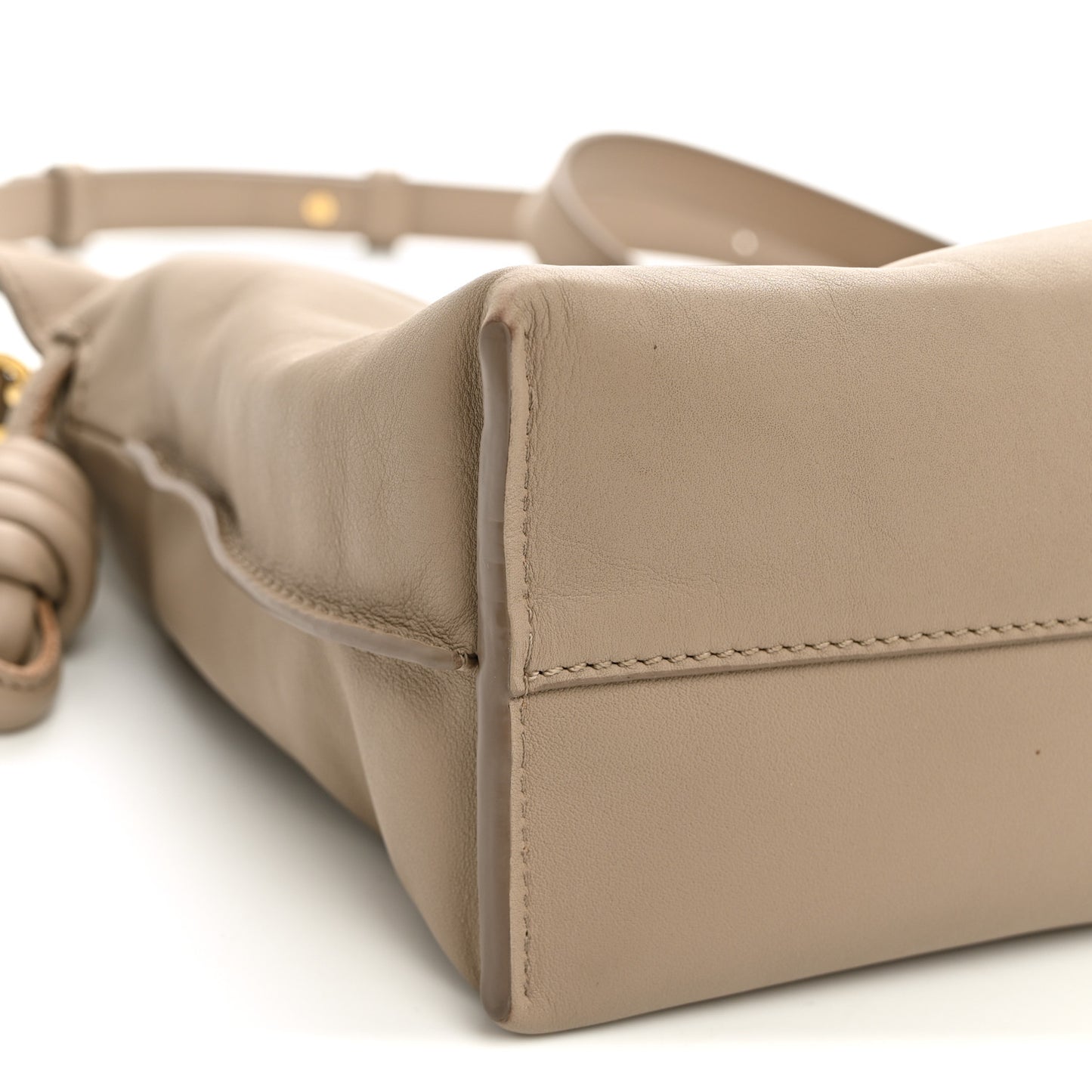 Nappa Calfskin Medium Flamenco Knot Clutch Sand