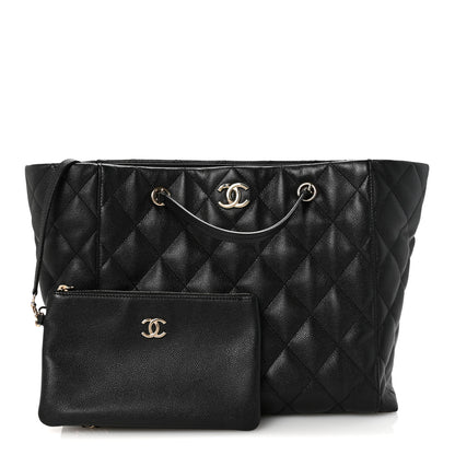 Chanel Caviar Quilted Large CC Shopping Tote Black 3 of 12