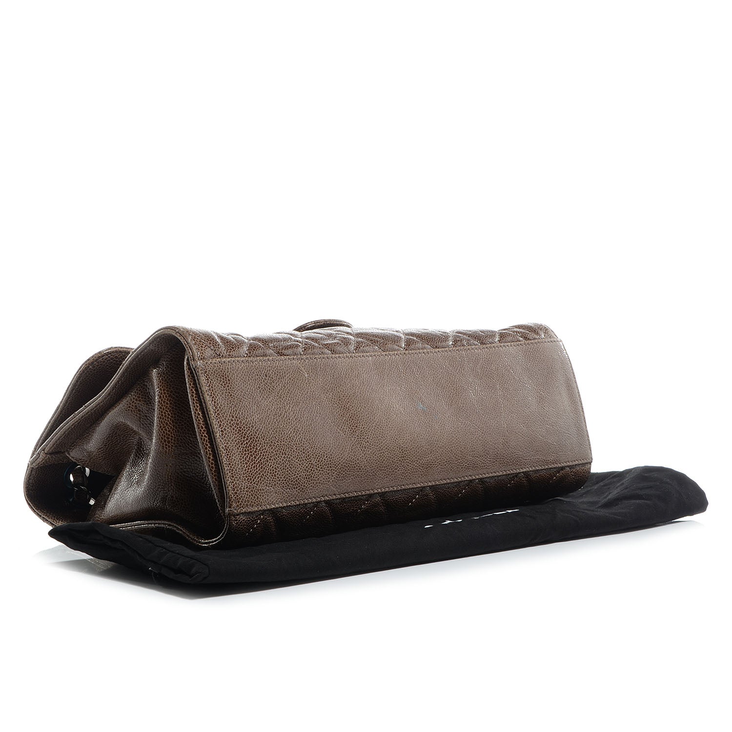 Chanel Crumpled Grained Calfskin CC Crave Jumbo Flap Brown 4 of 8