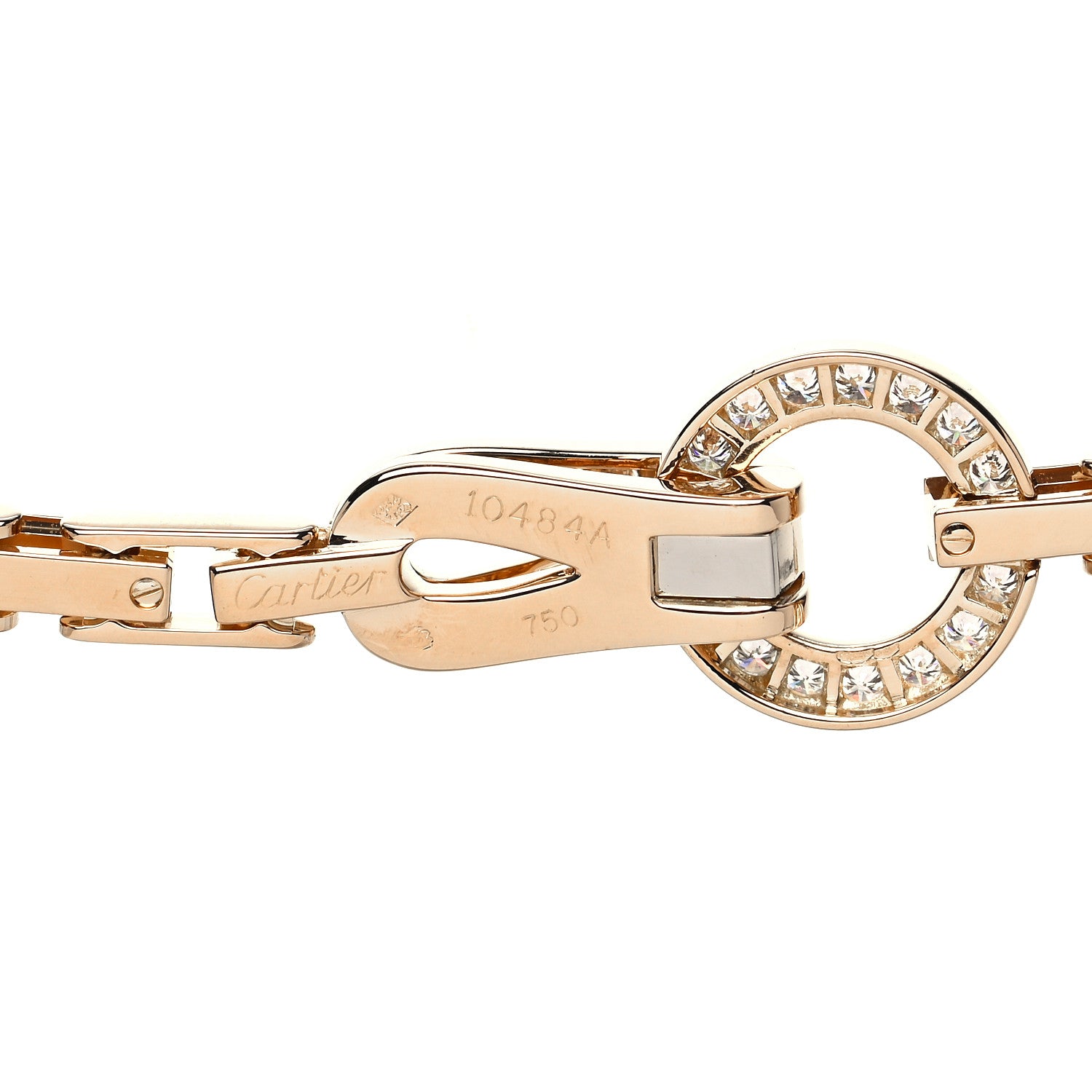 Cartier 18K Yellow Gold Diamond Agrafe Link Necklace 7 of 8