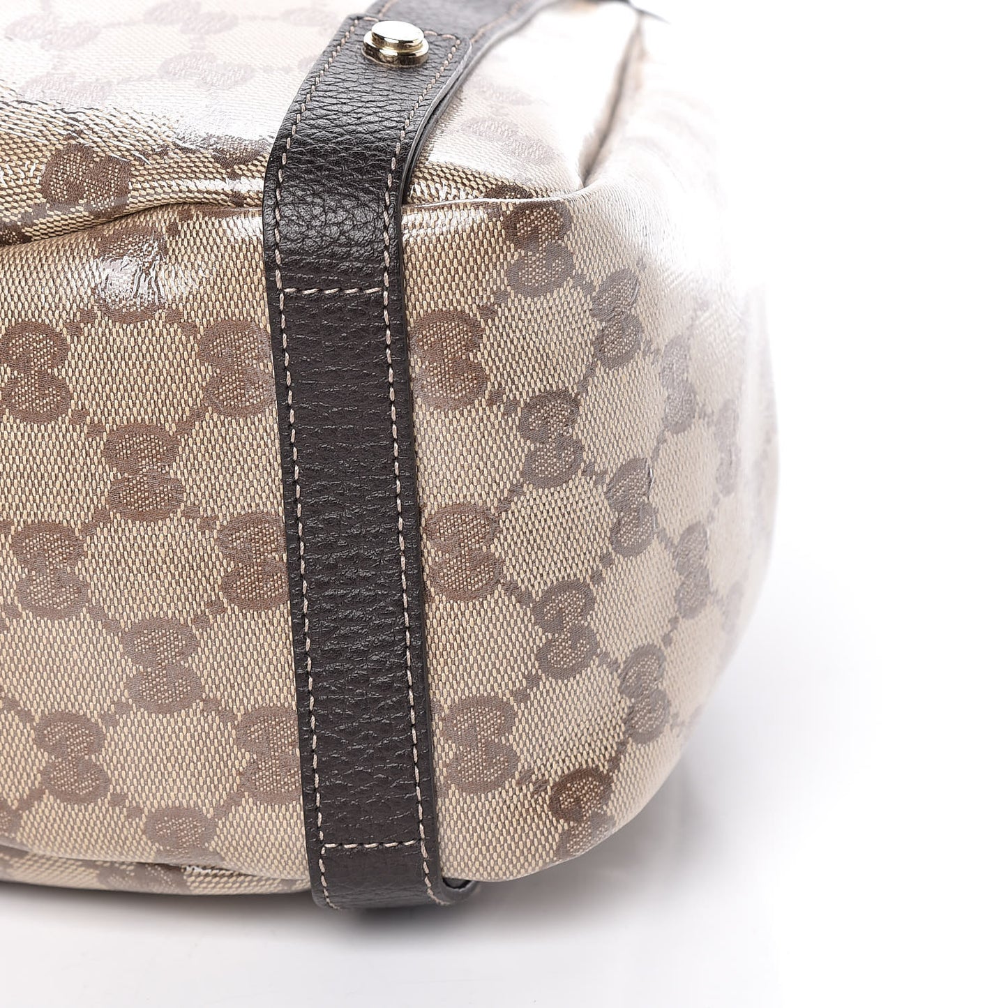 Crystal Monogram Medium Abbey Shoulder Bag Dark Brown