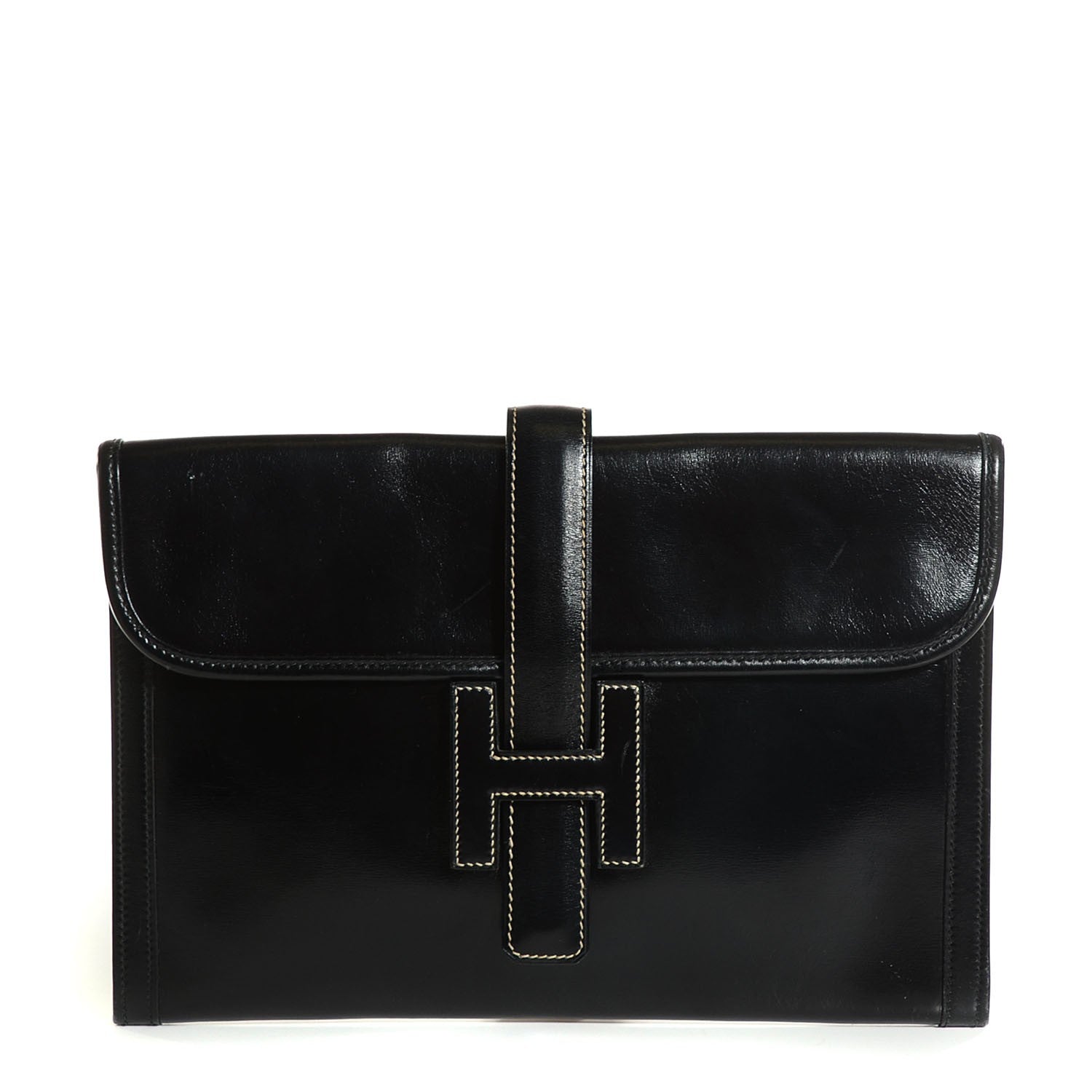 Hermes Veau Box Jige PM Clutch Black 2 of 14