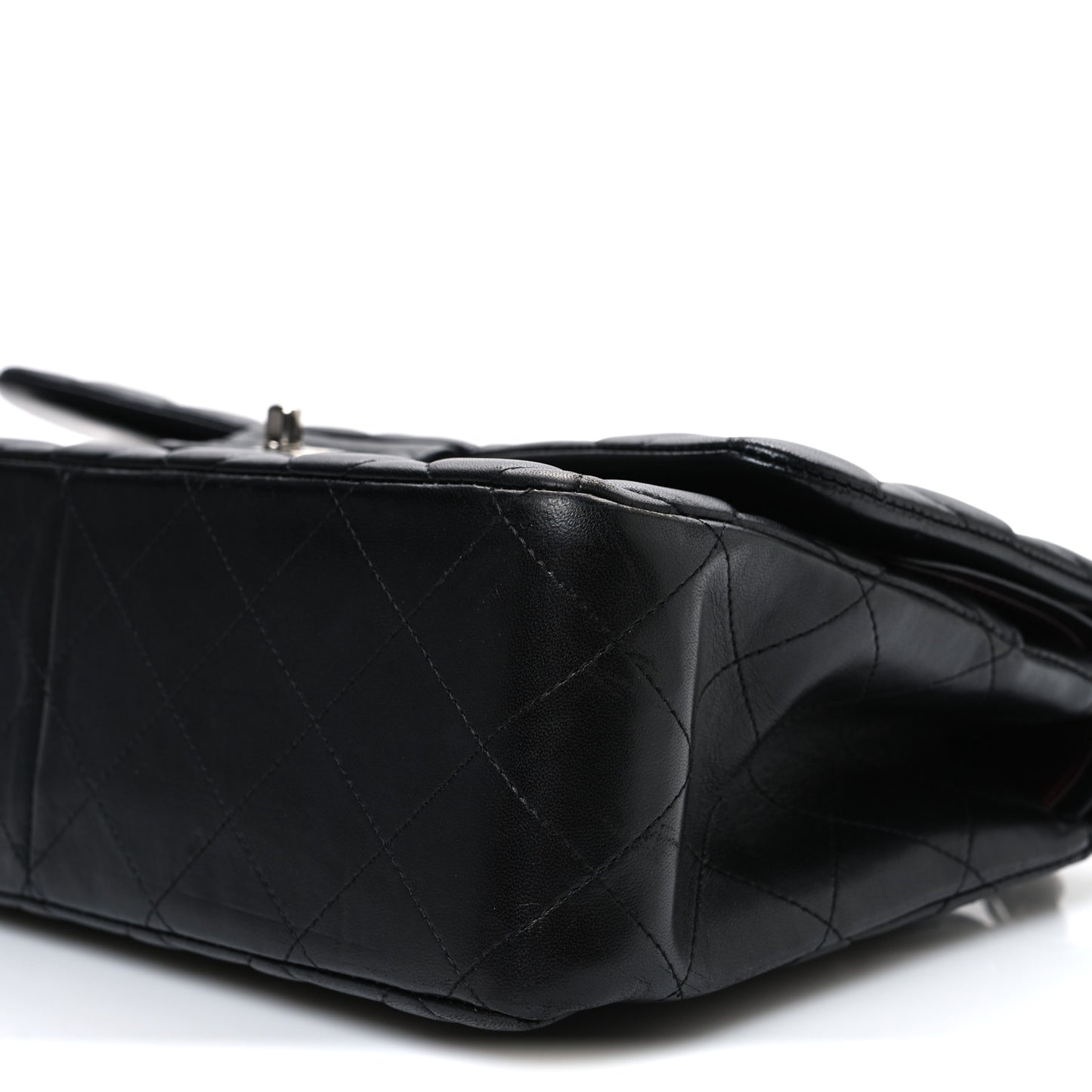 Lambskin Quilted Jumbo Double Flap Black