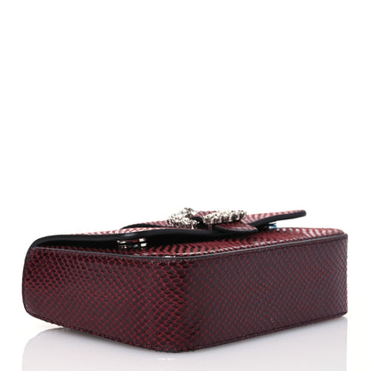 Jimmy Choo Calfskin Lizard Embossed Crystal Cheri Crossbody Bordeaux 4 of 13