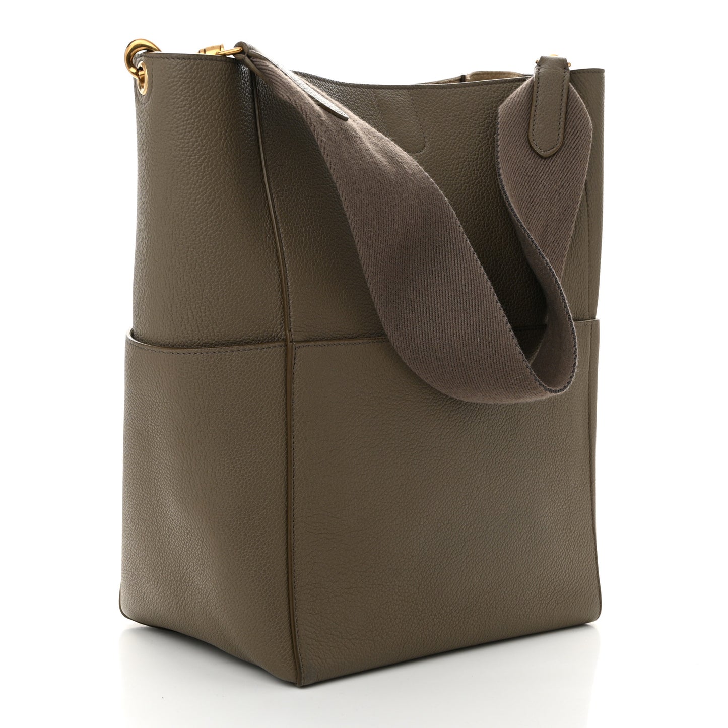 Natural Calfskin Seau Sangle Bucket Bag Dune
