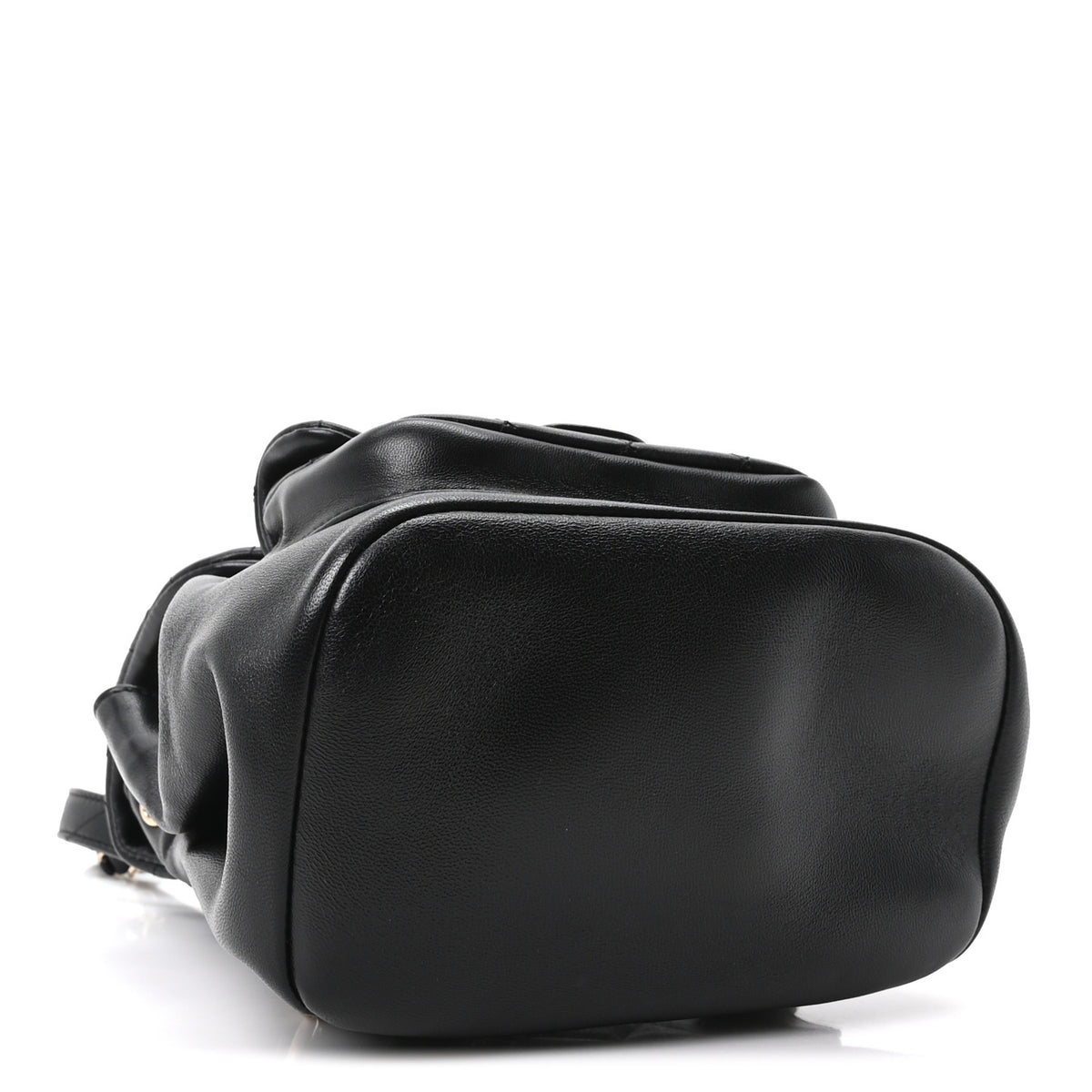 Lambskin Quilted Small Duma Drawstring Backpack Black