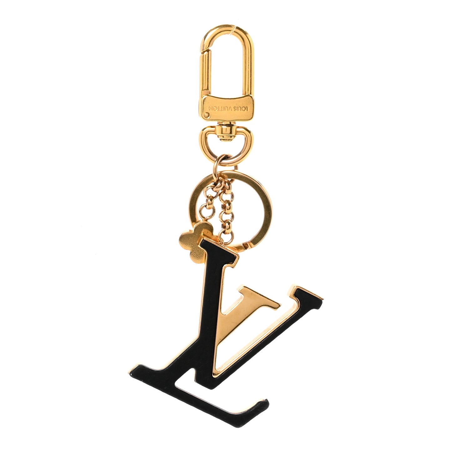 Metal Taurillon LV Capucines Bag Charm Key Holder Black