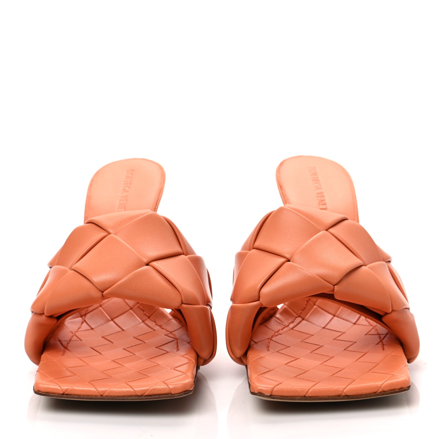 Bottega Veneta Nappa Maxi Intrecciato Lido Mule Sandals 40 Papaya 2 of 7