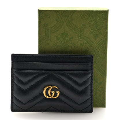 Gucci Calfskin Matelasse GG Marmont Card Holder Black 7 of 7
