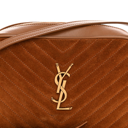 Saint Laurent Suede Matelasse Monogram Lou Camera Bag Cinnamon 8 of 11