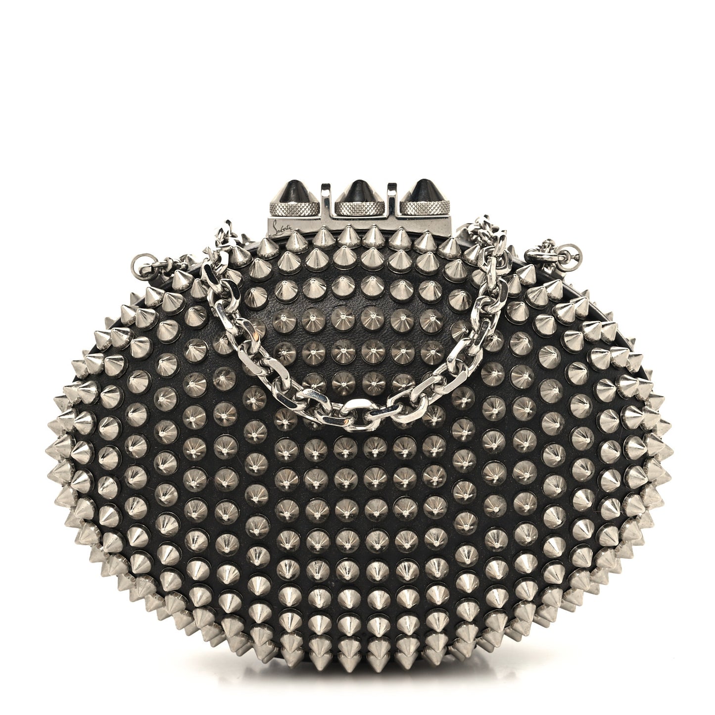 Metallic Suede Burma Strass Mina Chain Clutch Lichen