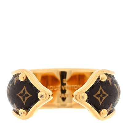 Louis Vuitton Metal LV Instinct Set of 2 Rings L 52 6 Silver Gold 1 of 4