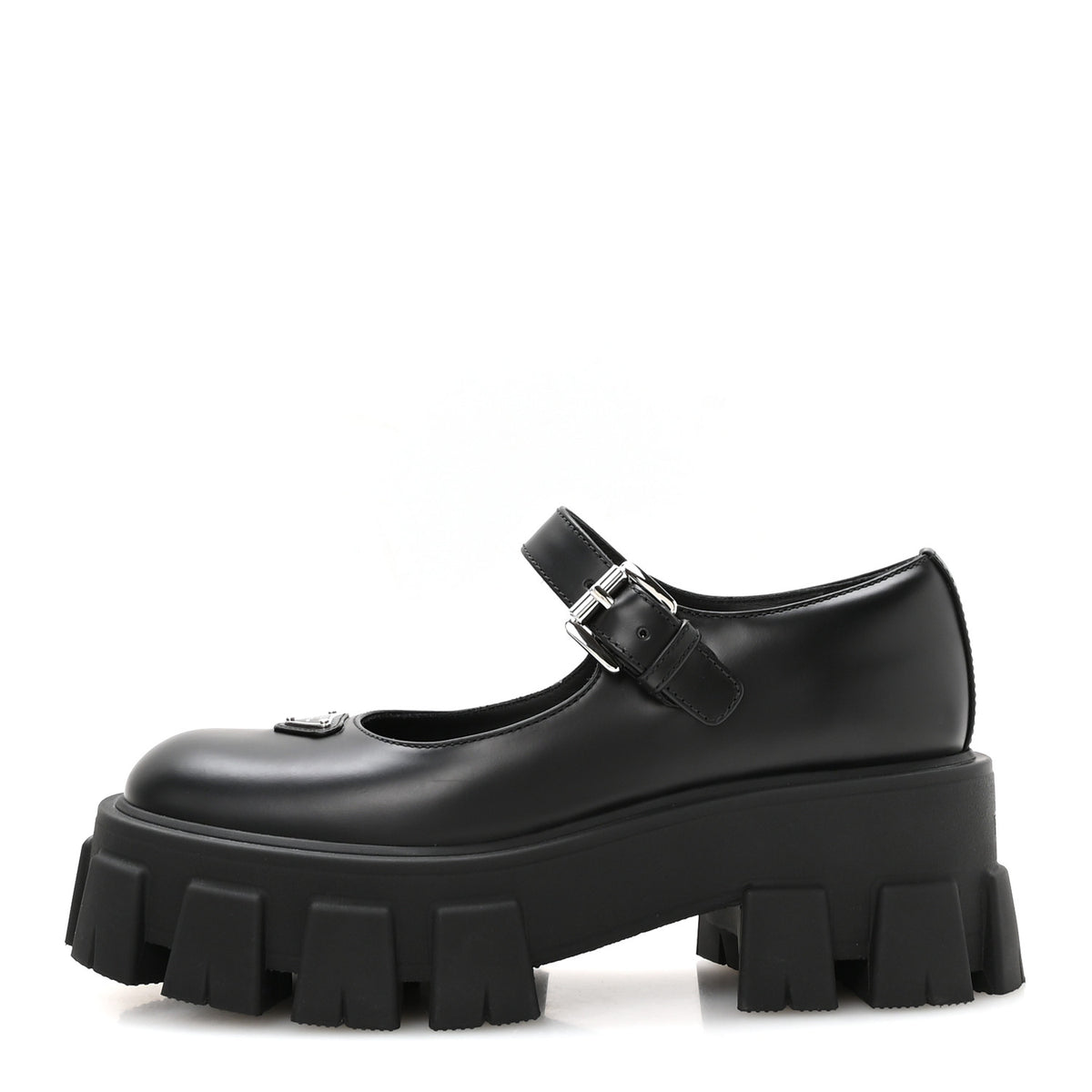 Spazzolato Rois Metal Triangle Logo Monolith 55mm Mary Janes 35.5 Black