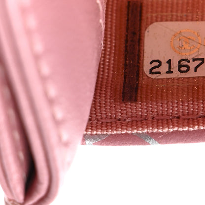 Chanel Lambskin Camellia Embossed Card Holder Pink Silver 8 of 9